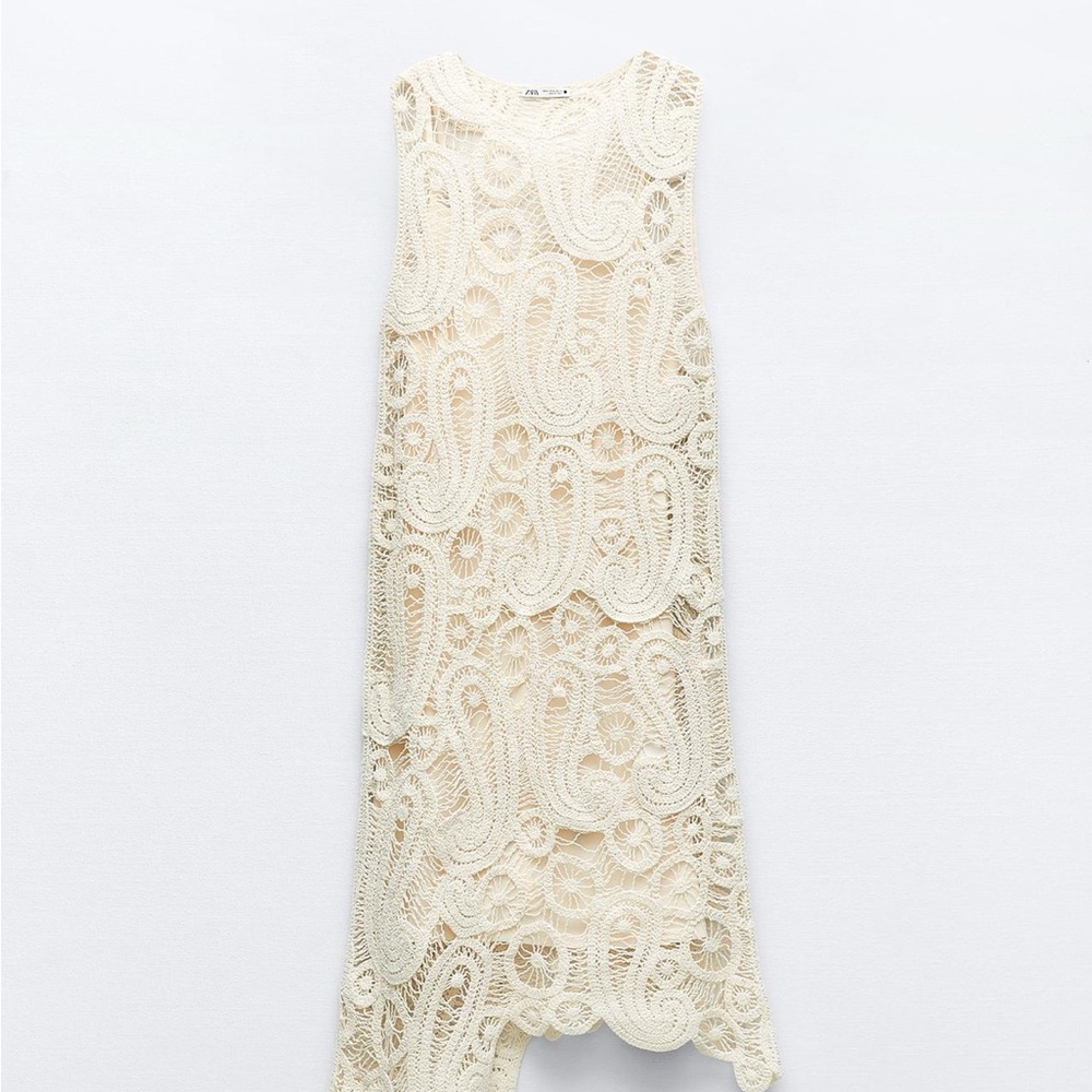 Zara Asymmetrical Crochet Dress